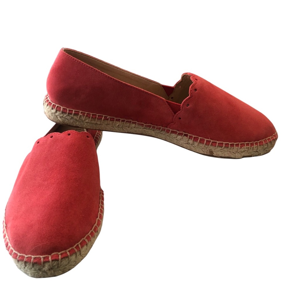 Talbots Coral Suede Scalloped Espadrilles